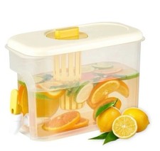 Drink Dispenser for Fridge 0.9 Gal Beverage Container with Spigot White