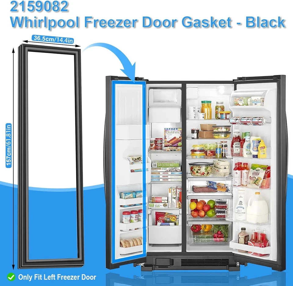 Nueva junta de puerta de congelador 2159082 para refrigerador KitchenAid 2171186 2181894 Foto 2 de 4
