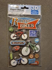 Riding Bikes 3D scrapbook stickers Paper House STDM-0155