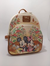 Mini Mochila Loungefly Disney Mickey Mouse & Minnie Mouse Hojas de Otoño - Usada