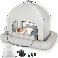 Foldable Portable Inflatable Toddler Travel Bed with Tent with Safety Bumper