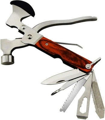 18-in-1 Multitool Camping Axe Hammer Multi Tool W/ Plier Knife Bottle Opener