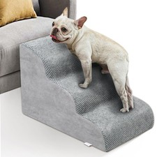 Dog Stairs for Small Dogs - High Density Foam Dog Ramp, Extra Wide Pet Steps ...