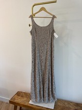 Alex Evenings Sequined Lace Long A-Line Dres Buff Size 16 219