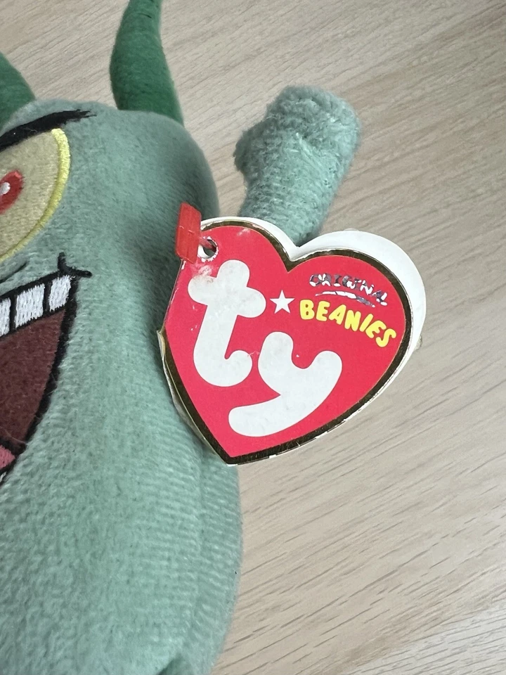 2007 SpongeBob SquarePants Plankton Official Original TY Beanie BRAND NEW W/TAGS - Image 3 of 4