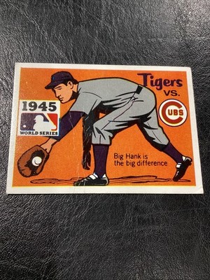 1968 RG Laughlin Fleer WORLD SERIES CARD HANK GREENBERG 1945 TIGERS vs CUBS #43