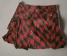 PRIDE Scottish Kilt Red,Black  White Silver Studs Plaid Pockets 44 Waist
