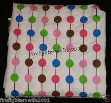 Bacati Multicolor Dots Fitted Crib Sheet nwot blue green pink brown