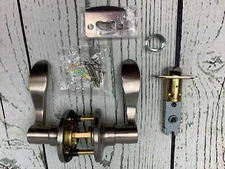 DL12061SNBK Probrico Stainless Steel Pair Lever Privacy Interior Door Lock