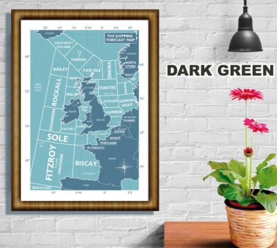 Versand Prognose Regionen, Karte, Druck, dunkelgrün, Poster, A4, A3, A2 Poster