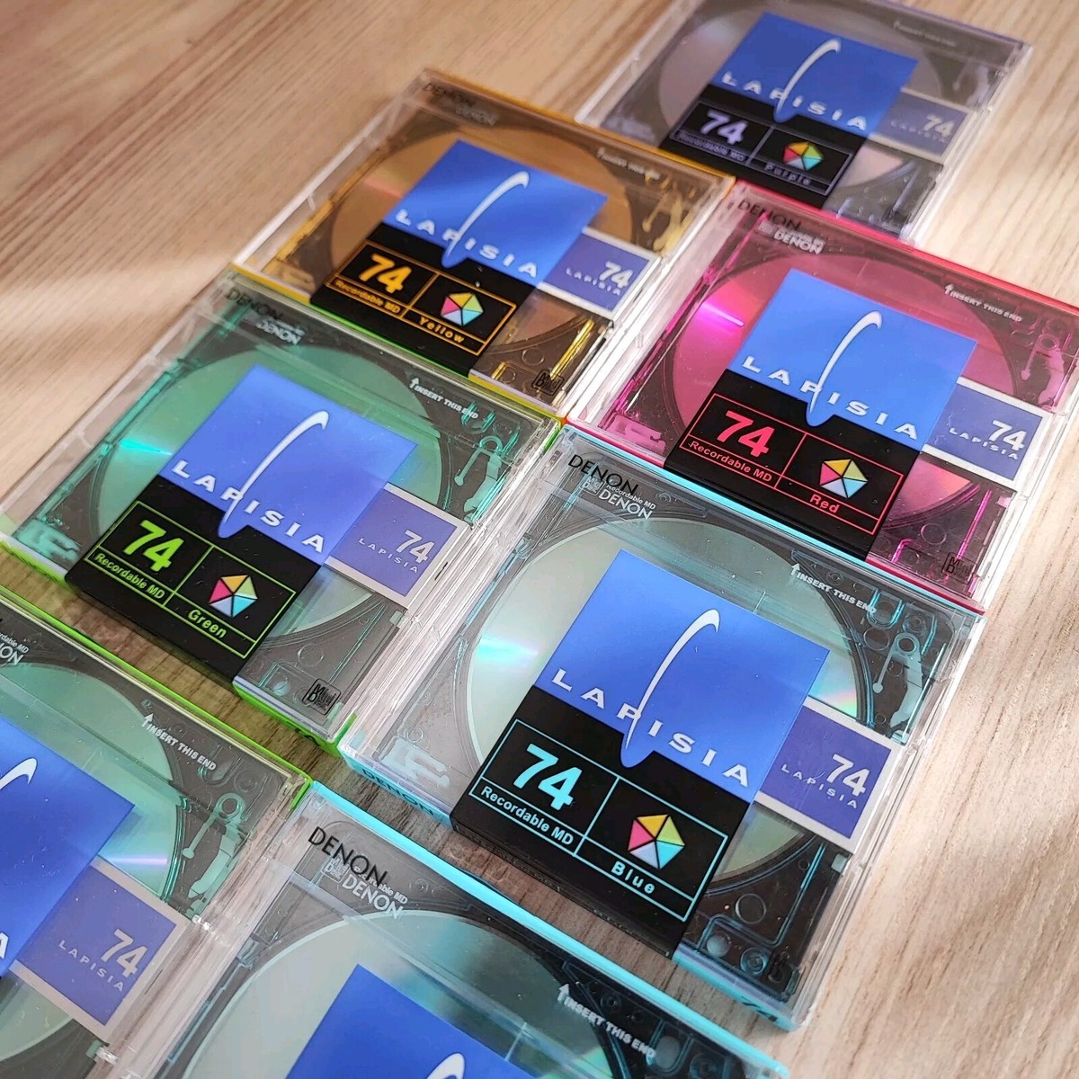 Set-7 DENON Mini Disc LAPISIA 74-min CMD-74L Sealed Color Mix from