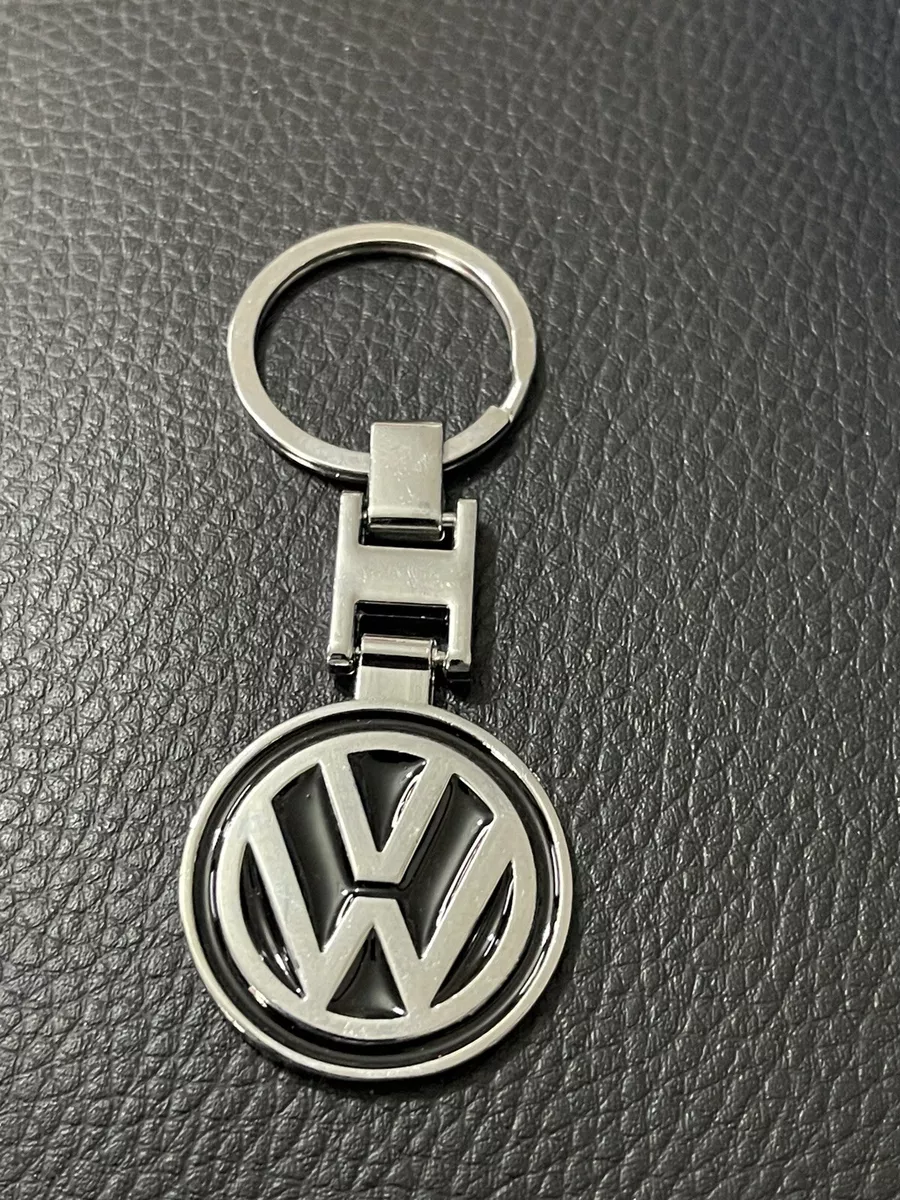 Genuine VW Keyring New Volkswagen logo Silver Black Eb113