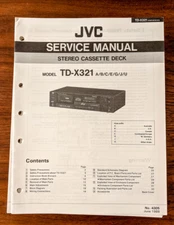 JVC TD-X321 Cassette Deck Service Manual *Original*