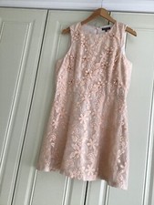 SPOTLIGHT BY WAREHOUSE LAYERED DRESS SIZE UK16 - PEACH
