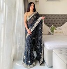 New Saree Blouse Bollywood Party Wear Sari Wedding Ethnic Designer Bridal Saree