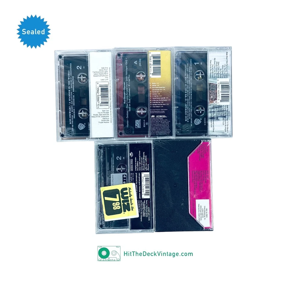 5x SEALED Rod Stewart Cassette Tapes: Spanner Human Unplugged Anthology + More - Image 2 of 3