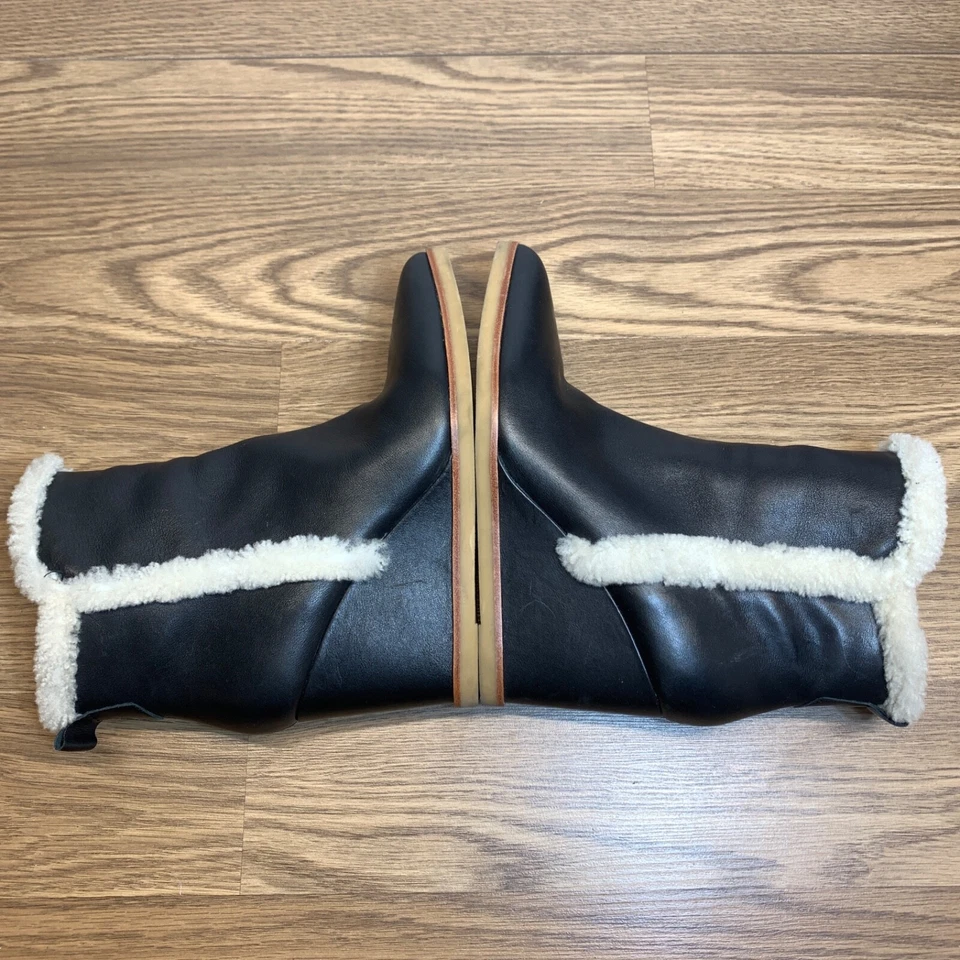 Botas Brendan Marc Fisher Mujer Cuero Negro Piel de Oveja Punta EE. UU. 9 M Foto 2 de 4