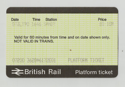Sandy E01 - APTIS Bahnsteig Ticket, Bedfordshire