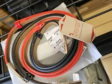 Jasgood Black & Red Skinny Leather Belt