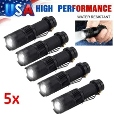 5Pack Tactical LED Flashlight Military Grade Torch Small Ultra Bright Light Lamp