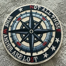 COMPASS 3x3 Embroidered Morale Patch Hook Backing Brand New
