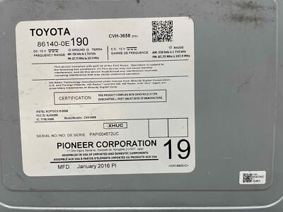 2016 Toyota Highlander Front Audio Radio Display Screen Receiver OEM 86140-0e190