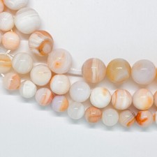 Orange Botswana agate round beads. Natural agate round beads 10mm/14mm. Striped
