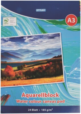 Stylex Aquarellblock DIN A3, 24 Blatt, 185 g