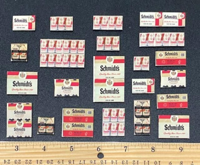 (NICE!!) 22 SCHMIDTS BEER BOTTLE CAN OLD MINI MAGNETS VTG COOLER FRIG COLLECTION