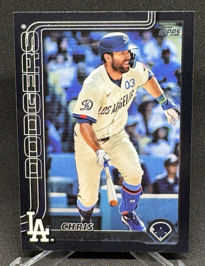 Chris Taylor 2025 Topps Series 2 Black Parallel 58/74 Dodgers #53 MLB Card