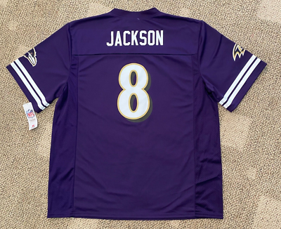 Men's NFL Team Apparel Football Jersey Baltimore Ravens #8 Jackson