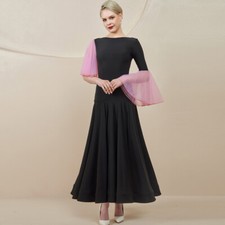 Latin Ballroom Dance Dress Modern Salsa Waltz Standard Long Dress Q164 2 Colors