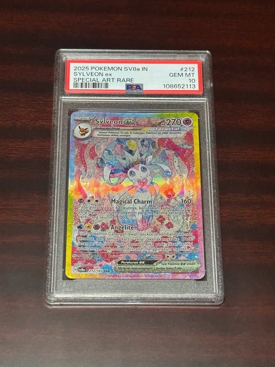 Pokémon Bahasa Indonesia Language PSA 10 Sylveon ex SIR SAR 212