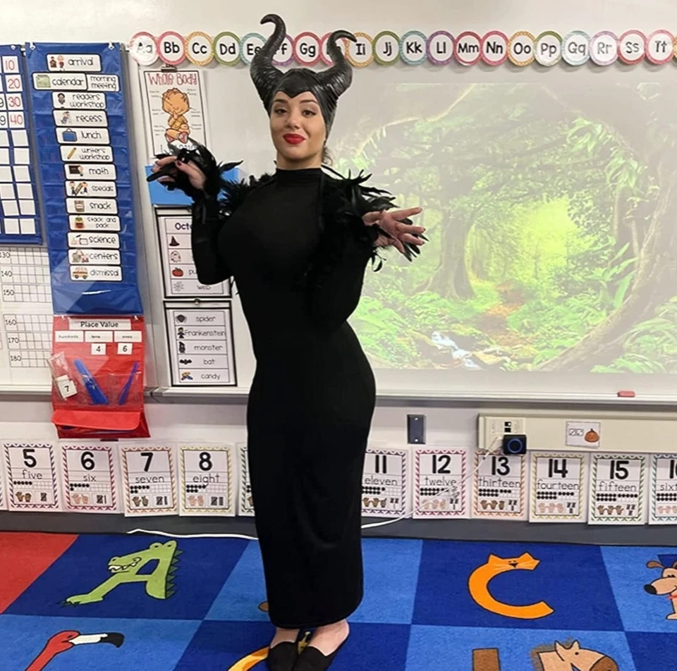 Maleficent Horns Head Mask Costume Halloween Hat w/ Foam Horns Cosplay Adults - Image 4 of 4