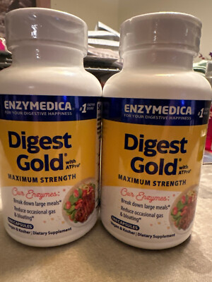 Set of 2 Enzymedica  Digest Gold with ATPro 120 caps, 240 Caps total Exp.2026
