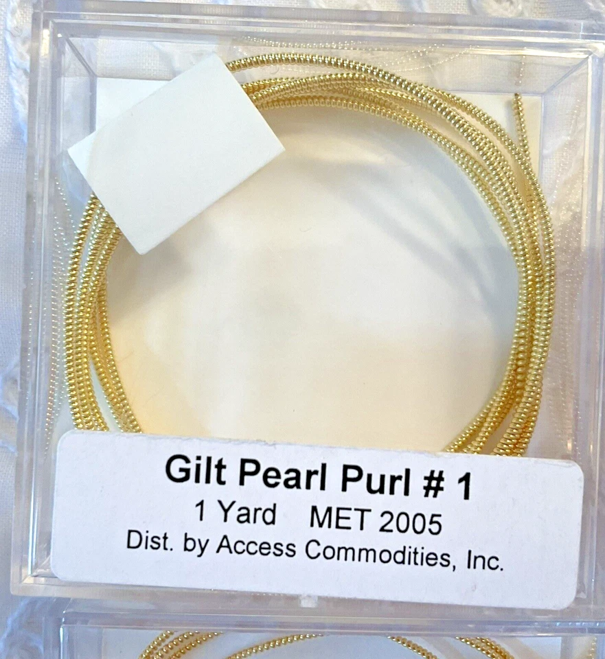 Needlepoint Embroidery Goldwork Threads Lot of 4 Gilt Pearl Purl #1 2 5 Super - Image 2 of 4