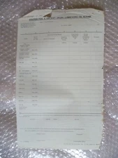 Military Document 1955 Aviation Fuel & Aircraft Engine Oil ...Form