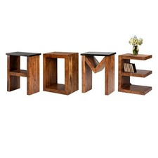 Tavolino da salotto divano legno di acacia forma di varie lettere WOMO-DESIGN®