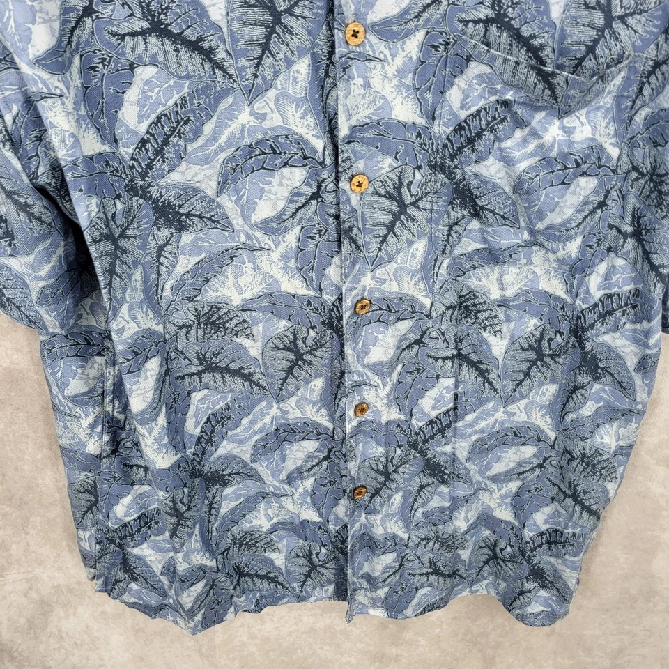 Camisa Hawaiana Jos A Bank Para Hombre Grande Azul Floral Abotonada Vacaciones Playa Seda Foto 2 de 4