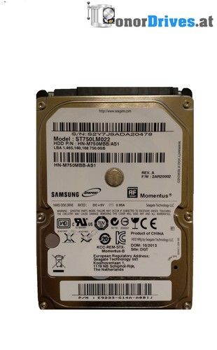 Samsung  ST750LM022- 750GB - SATA - PCB BF41-00354B 01 Rev. 06*