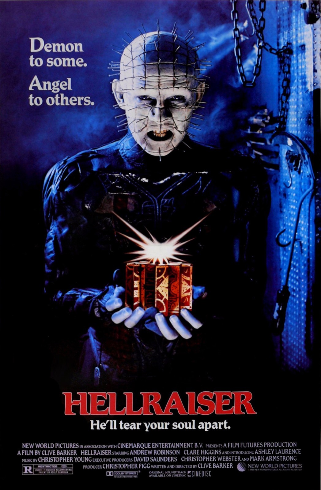 HELLRAISER Horror Movie Poster Demon to Some Angel to Others with Credits