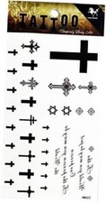 1 Sheet Religion Christian Cross Jesus Symbol Temporary Tattoo Stickers 2sy20