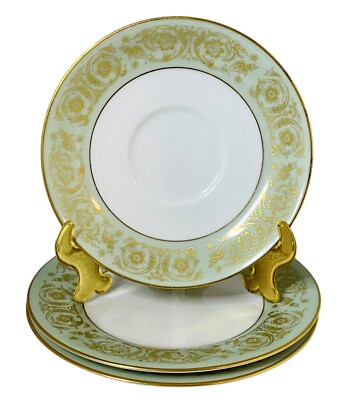 Noritake VISCOUNT 6845 Green Gold Floral Porcelain Dinnerware NEW CHOOSE