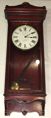 Antique New York Standard Watch Co. Regulator No. 10 Wall Clock