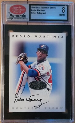 1996 LEAF CERTIFIED SILVER 1996 LEAF SIGNATURE AUTO PEDRO MARTINEZ SCD 8 NM/MT