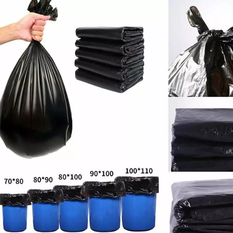 Garbage Bag Black Refuse Disposable Kitchen Flat Mouth Plastic Bags