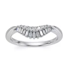 2Ct Baguette Simulated Diamond Wedding Curved Ring 14K White Gold Plated