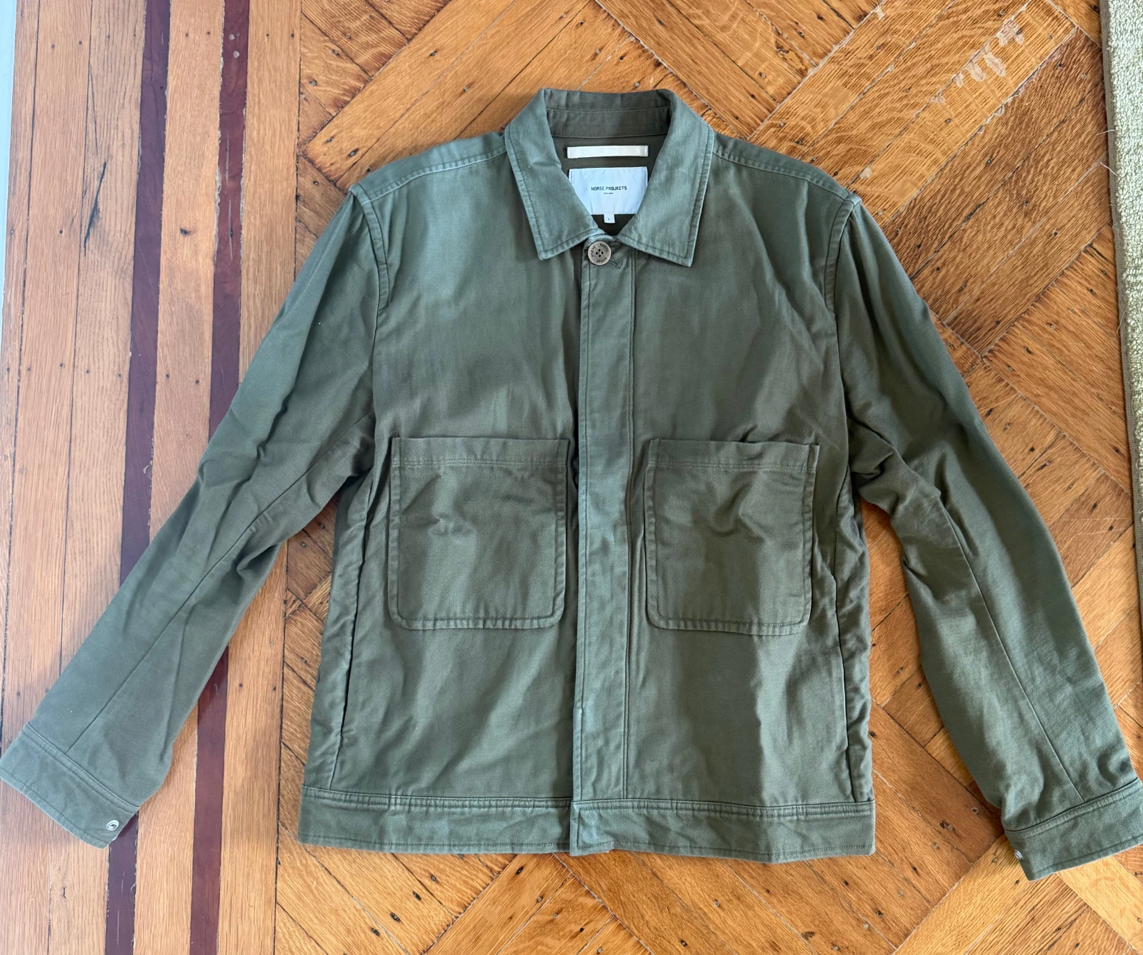 Norse Projects Tyge Jacket in Olive Twill, Size L - product detail image 1