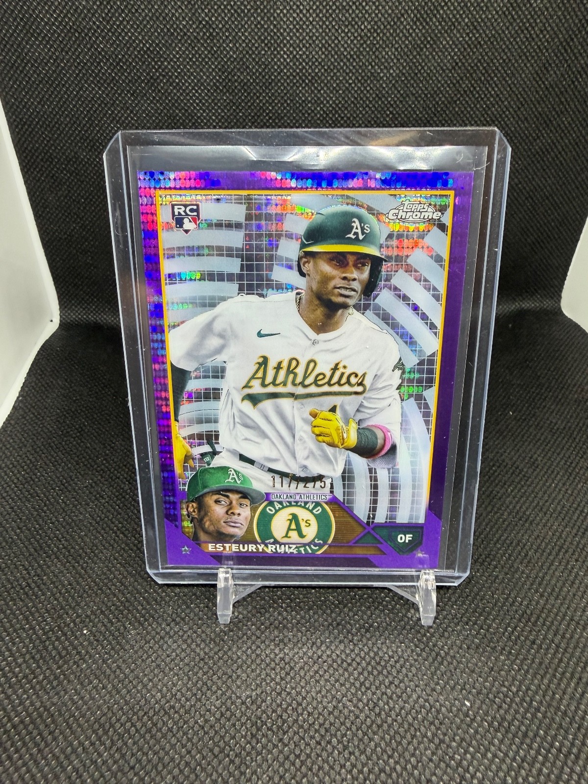 2023 Topps Chrome Esteury Ruiz #99 Purple Sonar Refractor /275 (RC) Athletics