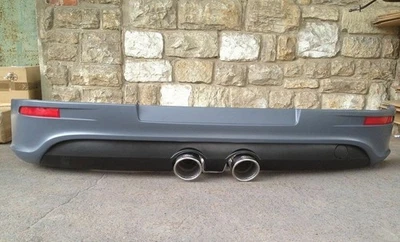 FUNTUNING Delantal trasero R32 Look para VW Golf 5 ABS parte trasera gris incl. reflectores con homologación